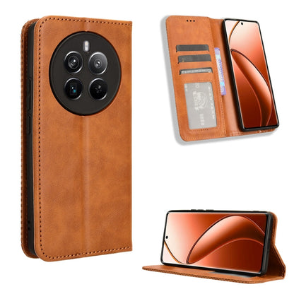 Magnetic Buckle Retro Texture Leather Phone Case, For Realme 14 Pro Lite 5G, For Realme P3 Pro 5G, For Realme 14 Pro+ 5G, For Realme 14 Pro 5G, For Realme C75 4G, For Realme GT 7 Pro 5G, For Realme 13+ 5G Global, For Realme 13 Pro 5G / 13 Pro+ 5G      ...
