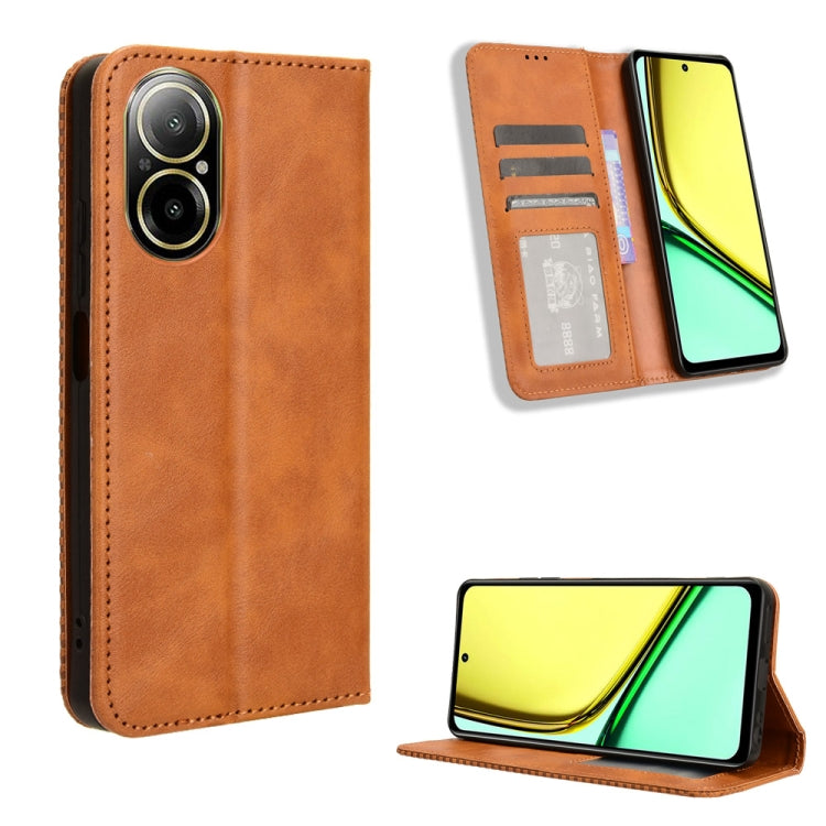Magnetic Buckle Retro Texture Leather Phone Case, For Realme 14 Pro Lite 5G, For Realme P3 Pro 5G, For Realme 14 Pro+ 5G, For Realme 14 Pro 5G, For Realme C75 4G, For Realme GT 7 Pro 5G, For Realme 13+ 5G Global, For Realme 13 Pro 5G / 13 Pro+ 5G      ...