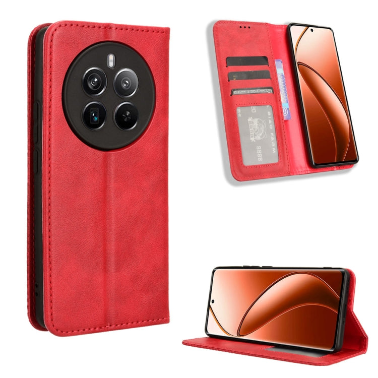 Magnetic Buckle Retro Texture Leather Phone Case, For Realme 14 Pro Lite 5G, For Realme P3 Pro 5G, For Realme 14 Pro+ 5G, For Realme 14 Pro 5G, For Realme C75 4G, For Realme GT 7 Pro 5G, For Realme 13+ 5G Global, For Realme 13 Pro 5G / 13 Pro+ 5G      ...