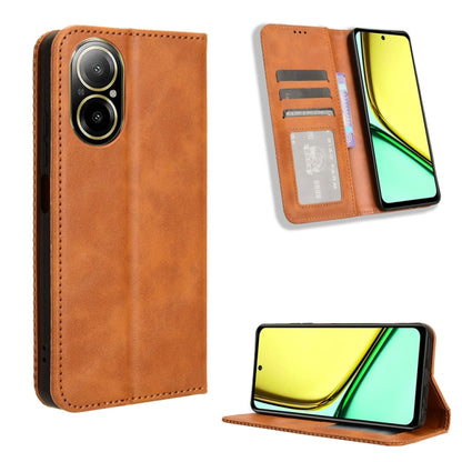 Magnetic Buckle Retro Texture Leather Phone Case, For Realme 14 Pro Lite 5G, For Realme P3 Pro 5G, For Realme 14 Pro+ 5G, For Realme 14 Pro 5G, For Realme C75 4G, For Realme GT 7 Pro 5G, For Realme 13+ 5G Global, For Realme 13 Pro 5G / 13 Pro+ 5G      ...