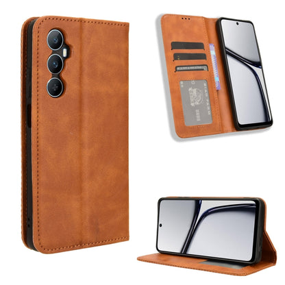 Magnetic Buckle Retro Texture Leather Phone Case, For Realme C65 4G, For Realme GT Neo5 SE