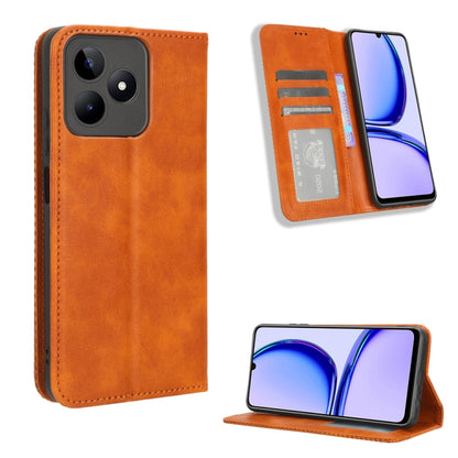 Magnetic Buckle Retro Texture Leather Phone Case, For Realme 14 Pro Lite 5G, For Realme P3 Pro 5G, For Realme 14 Pro+ 5G, For Realme 14 Pro 5G, For Realme C75 4G, For Realme GT 7 Pro 5G, For Realme 13+ 5G Global, For Realme 13 Pro 5G / 13 Pro+ 5G      ...