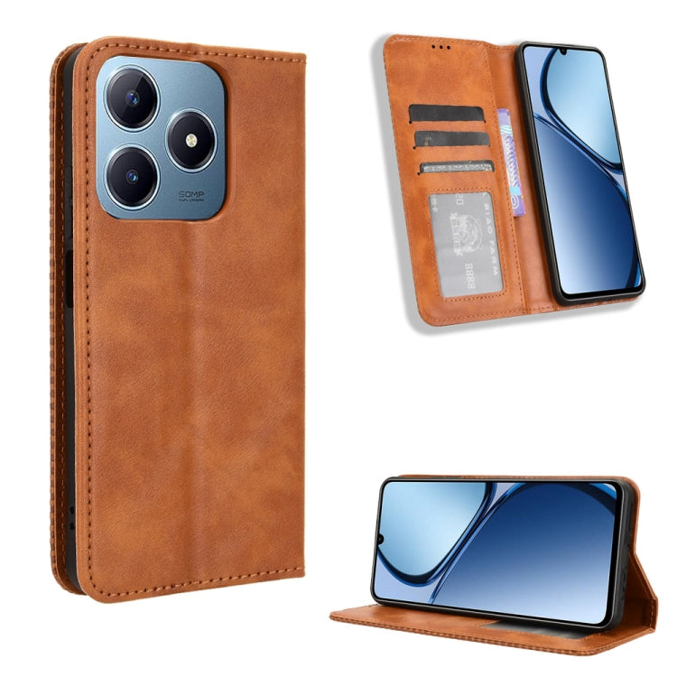 Magnetic Buckle Retro Texture Leather Phone Case, For Realme 14 Pro Lite 5G, For Realme P3 Pro 5G, For Realme 14 Pro+ 5G, For Realme 14 Pro 5G, For Realme C75 4G, For Realme GT 7 Pro 5G, For Realme 13+ 5G Global, For Realme 13 Pro 5G / 13 Pro+ 5G      ...