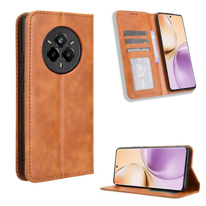 Magnetic Buckle Retro Texture Leather Phone Case, For Realme 14 Pro Lite 5G, For Realme P3 Pro 5G, For Realme 14 Pro+ 5G, For Realme 14 Pro 5G, For Realme C75 4G, For Realme GT 7 Pro 5G, For Realme 13+ 5G Global, For Realme 13 Pro 5G / 13 Pro+ 5G      ...