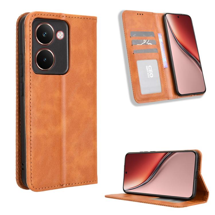 Magnetic Buckle Retro Texture Leather Phone Case, For Realme 16T 5G, For Realme C100i 4G / C100x 4G, For Realme C100 4G, For Realme C83 5G / P4 Lite 5G, For Realme P4 Power 5G, For Realme Note 80 4G, For Realme 16 5G, For Realme 16 Pro+ 5G             ...