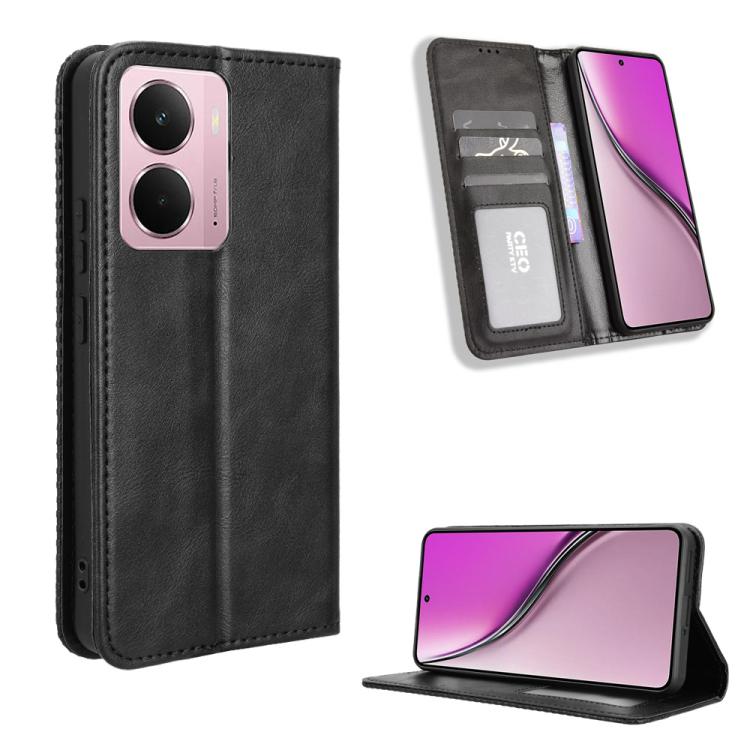 Magnetic Buckle Retro Texture Leather Phone Case, For Realme 16T 5G, For Realme C100i 4G / C100x 4G, For Realme C100 4G, For Realme C83 5G / P4 Lite 5G, For Realme P4 Power 5G, For Realme Note 80 4G, For Realme 16 5G, For Realme 16 Pro+ 5G             ...