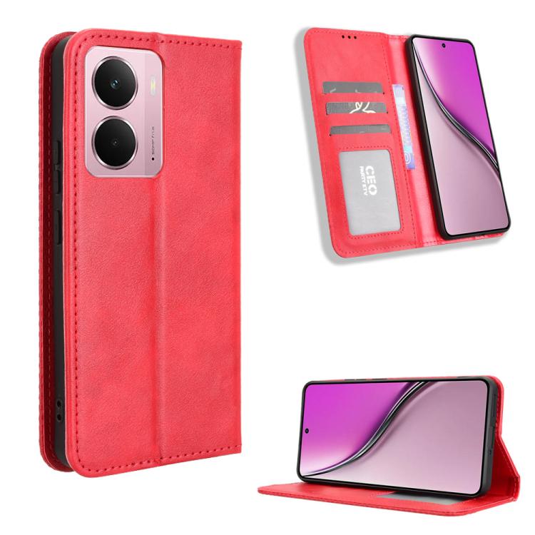 Magnetic Buckle Retro Texture Leather Phone Case, For Realme 16T 5G, For Realme C100i 4G / C100x 4G, For Realme C100 4G, For Realme C83 5G / P4 Lite 5G, For Realme P4 Power 5G, For Realme Note 80 4G, For Realme 16 5G, For Realme 16 Pro+ 5G             ...
