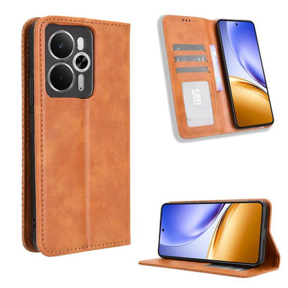 Magnetic Buckle Retro Texture Leather Phone Case, For Realme 16T 5G, For Realme C100i 4G / C100x 4G, For Realme C100 4G, For Realme C83 5G / P4 Lite 5G, For Realme P4 Power 5G, For Realme Note 80 4G, For Realme 16 5G, For Realme 16 Pro+ 5G             ...
