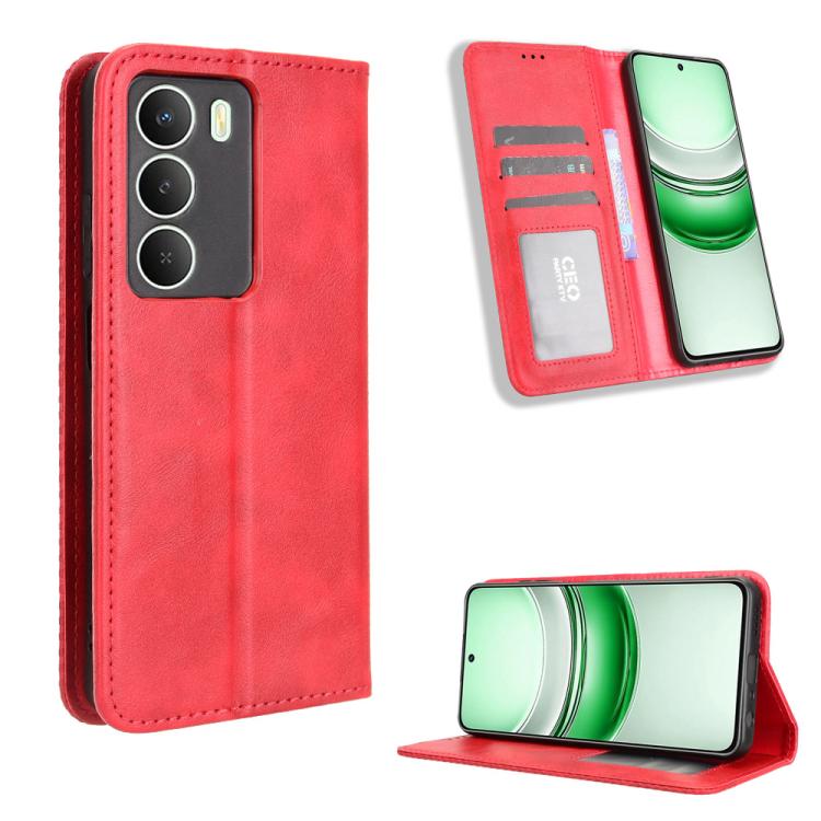 Magnetic Buckle Retro Texture Leather Phone Case, For Realme 16T 5G, For Realme C100i 4G / C100x 4G, For Realme C100 4G, For Realme C83 5G / P4 Lite 5G, For Realme P4 Power 5G, For Realme Note 80 4G, For Realme 16 5G, For Realme 16 Pro+ 5G             ...