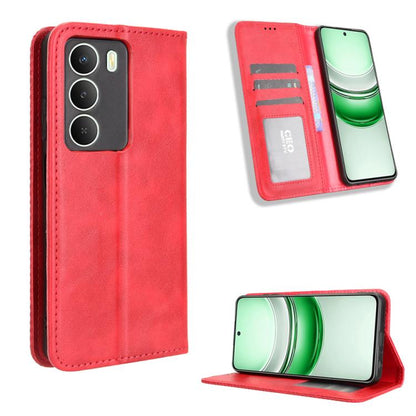 Magnetic Buckle Retro Texture Leather Phone Case, For Realme 16T 5G, For Realme C100i 4G / C100x 4G, For Realme C100 4G, For Realme C83 5G / P4 Lite 5G, For Realme P4 Power 5G, For Realme Note 80 4G, For Realme 16 5G, For Realme 16 Pro+ 5G             ...