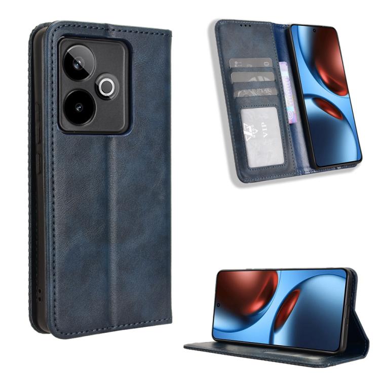 Magnetic Buckle Retro Texture Leather Phone Case, For Realme 16T 5G, For Realme C100i 4G / C100x 4G, For Realme C100 4G, For Realme C83 5G / P4 Lite 5G, For Realme P4 Power 5G, For Realme Note 80 4G, For Realme 16 5G, For Realme 16 Pro+ 5G             ...