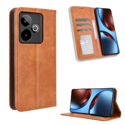 Magnetic Buckle Retro Texture Leather Phone Case, For Realme 16T 5G, For Realme C100i 4G / C100x 4G, For Realme C100 4G, For Realme C83 5G / P4 Lite 5G, For Realme P4 Power 5G, For Realme Note 80 4G, For Realme 16 5G, For Realme 16 Pro+ 5G             ...