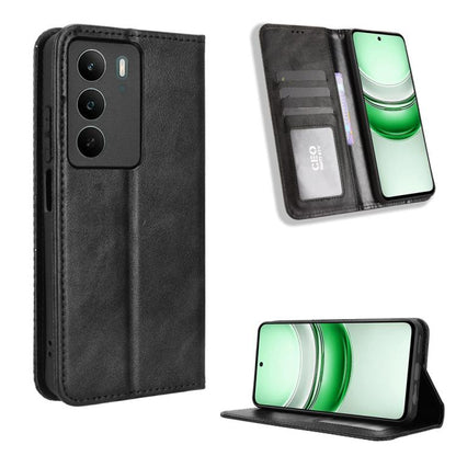 Magnetic Buckle Retro Texture Leather Phone Case, For Realme 16T 5G, For Realme C100i 4G / C100x 4G, For Realme C100 4G, For Realme C83 5G / P4 Lite 5G, For Realme P4 Power 5G, For Realme Note 80 4G, For Realme 16 5G, For Realme 16 Pro+ 5G             ...