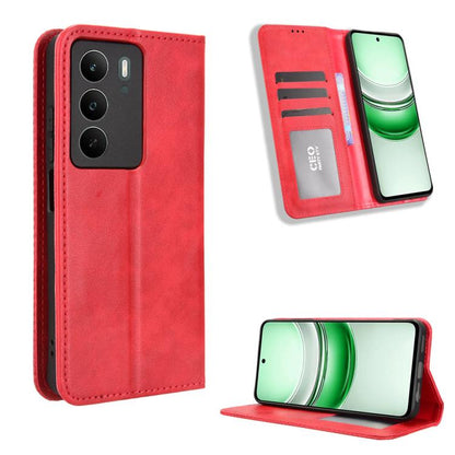 Magnetic Buckle Retro Texture Leather Phone Case, For Realme 16T 5G, For Realme C100i 4G / C100x 4G, For Realme C100 4G, For Realme C83 5G / P4 Lite 5G, For Realme P4 Power 5G, For Realme Note 80 4G, For Realme 16 5G, For Realme 16 Pro+ 5G             ...