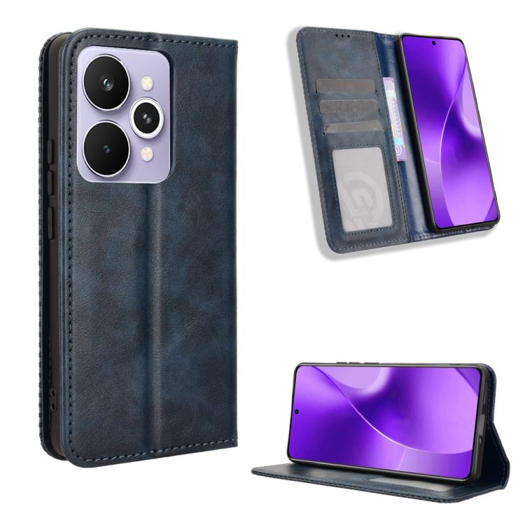 Magnetic Buckle Retro Texture Leather Phone Case, For Realme 16T 5G, For Realme C100i 4G / C100x 4G, For Realme C100 4G, For Realme C83 5G / P4 Lite 5G, For Realme P4 Power 5G, For Realme Note 80 4G, For Realme 16 5G, For Realme 16 Pro+ 5G             ...