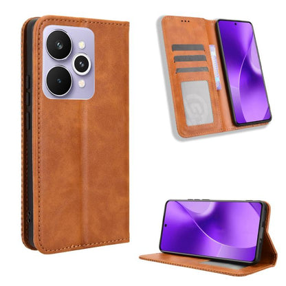 Magnetic Buckle Retro Texture Leather Phone Case, For Realme 16T 5G, For Realme C100i 4G / C100x 4G, For Realme C100 4G, For Realme C83 5G / P4 Lite 5G, For Realme P4 Power 5G, For Realme Note 80 4G, For Realme 16 5G, For Realme 16 Pro+ 5G             ...