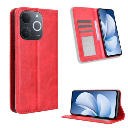 Magnetic Buckle Retro Texture Leather Phone Case, For Realme 16T 5G, For Realme C100i 4G / C100x 4G, For Realme C100 4G, For Realme C83 5G / P4 Lite 5G, For Realme P4 Power 5G, For Realme Note 80 4G, For Realme 16 5G, For Realme 16 Pro+ 5G             ...