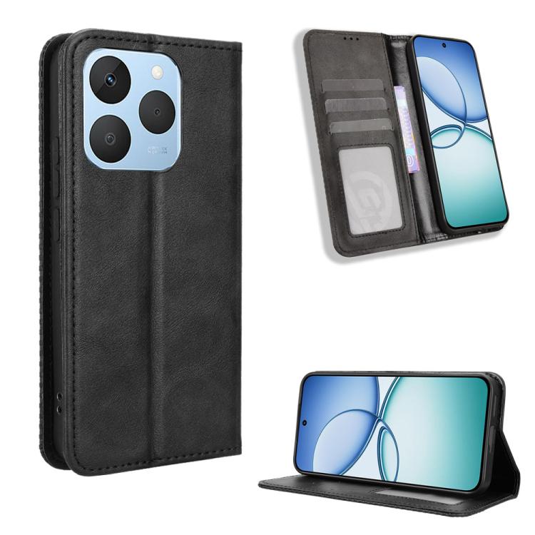 Magnetic Buckle Retro Texture Leather Phone Case, For Realme 16T 5G, For Realme C100i 4G / C100x 4G, For Realme C100 4G, For Realme C83 5G / P4 Lite 5G, For Realme P4 Power 5G, For Realme Note 80 4G, For Realme 16 5G, For Realme 16 Pro+ 5G             ...