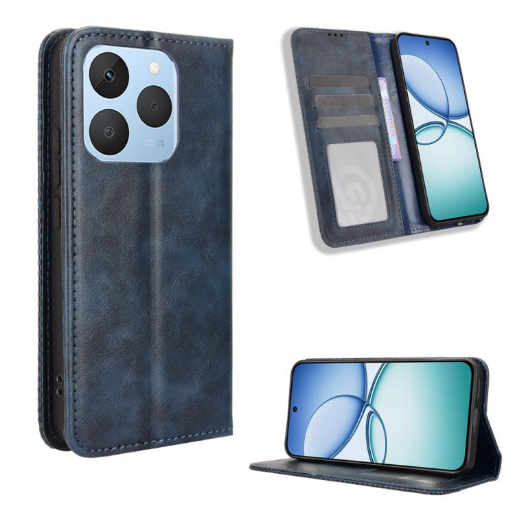 Magnetic Buckle Retro Texture Leather Phone Case, For Realme 16T 5G, For Realme C100i 4G / C100x 4G, For Realme C100 4G, For Realme C83 5G / P4 Lite 5G, For Realme P4 Power 5G, For Realme Note 80 4G, For Realme 16 5G, For Realme 16 Pro+ 5G             ...
