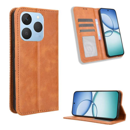 Magnetic Buckle Retro Texture Leather Phone Case, For Realme 16T 5G, For Realme C100i 4G / C100x 4G, For Realme C100 4G, For Realme C83 5G / P4 Lite 5G, For Realme P4 Power 5G, For Realme Note 80 4G, For Realme 16 5G, For Realme 16 Pro+ 5G             ...