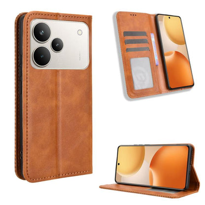 Magnetic Buckle Retro Texture Leather Phone Case, For Realme 16T 5G, For Realme C100i 4G / C100x 4G, For Realme C100 4G, For Realme C83 5G / P4 Lite 5G, For Realme P4 Power 5G, For Realme Note 80 4G, For Realme 16 5G, For Realme 16 Pro+ 5G             ...