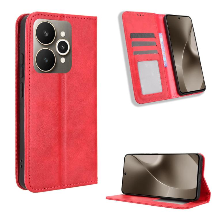 Magnetic Buckle Retro Texture Leather Phone Case, For Realme 16T 5G, For Realme C100i 4G / C100x 4G, For Realme C100 4G, For Realme C83 5G / P4 Lite 5G, For Realme P4 Power 5G, For Realme Note 80 4G, For Realme 16 5G, For Realme 16 Pro+ 5G             ...