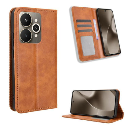 Magnetic Buckle Retro Texture Leather Phone Case, For Realme 16T 5G, For Realme C100i 4G / C100x 4G, For Realme C100 4G, For Realme C83 5G / P4 Lite 5G, For Realme P4 Power 5G, For Realme Note 80 4G, For Realme 16 5G, For Realme 16 Pro+ 5G             ...