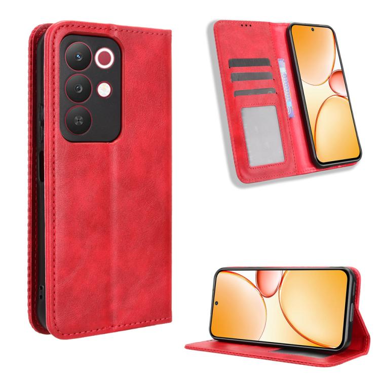 Magnetic Buckle Retro Texture Leather Phone Case, For Realme 16T 5G, For Realme C100i 4G / C100x 4G, For Realme C100 4G, For Realme C83 5G / P4 Lite 5G, For Realme P4 Power 5G, For Realme Note 80 4G, For Realme 16 5G, For Realme 16 Pro+ 5G             ...