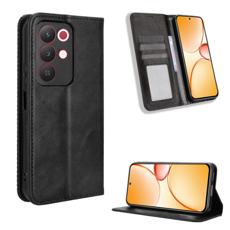 Magnetic Buckle Retro Texture Leather Phone Case, For Realme 16T 5G, For Realme C100i 4G / C100x 4G, For Realme C100 4G, For Realme C83 5G / P4 Lite 5G, For Realme P4 Power 5G, For Realme Note 80 4G, For Realme 16 5G, For Realme 16 Pro+ 5G             ...