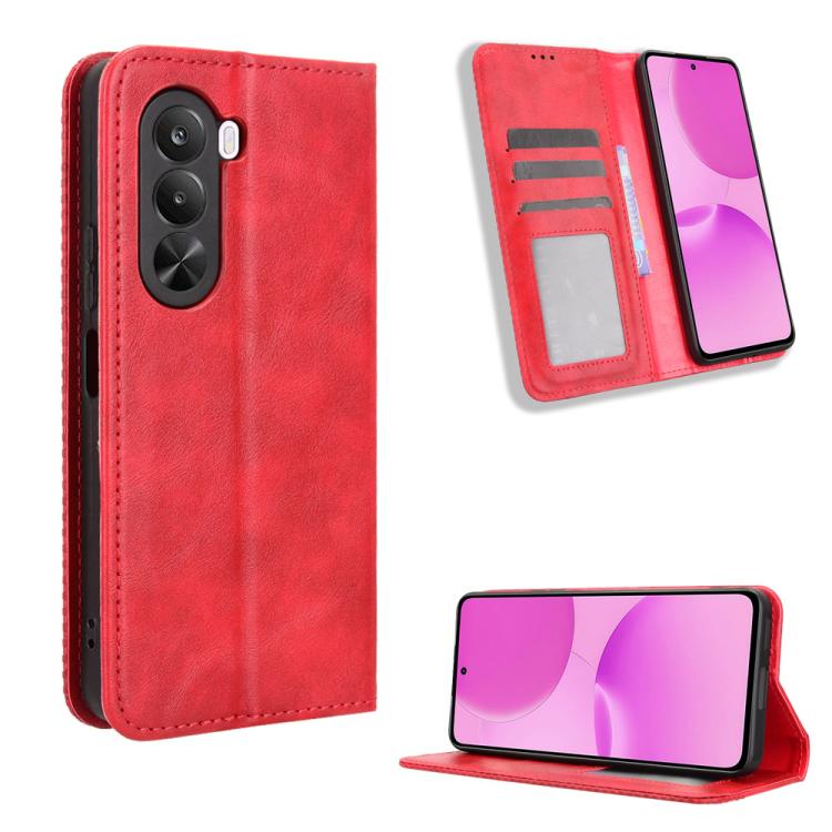 Magnetic Buckle Retro Texture Leather Phone Case, For Realme 16T 5G, For Realme C100i 4G / C100x 4G, For Realme C100 4G, For Realme C83 5G / P4 Lite 5G, For Realme P4 Power 5G, For Realme Note 80 4G, For Realme 16 5G, For Realme 16 Pro+ 5G             ...