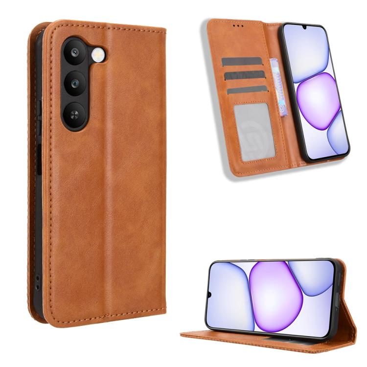 Magnetic Buckle Retro Texture Leather Phone Case, For Realme 16T 5G, For Realme C100i 4G / C100x 4G, For Realme C100 4G, For Realme C83 5G / P4 Lite 5G, For Realme P4 Power 5G, For Realme Note 80 4G, For Realme 16 5G, For Realme 16 Pro+ 5G             ...
