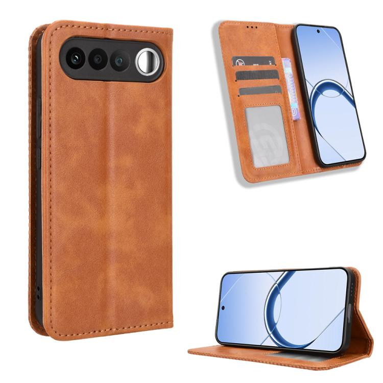 Magnetic Buckle Retro Texture Leather Phone Case, For Realme 16T 5G, For Realme C100i 4G / C100x 4G, For Realme C100 4G, For Realme C83 5G / P4 Lite 5G, For Realme P4 Power 5G, For Realme Note 80 4G, For Realme 16 5G, For Realme 16 Pro+ 5G             ...