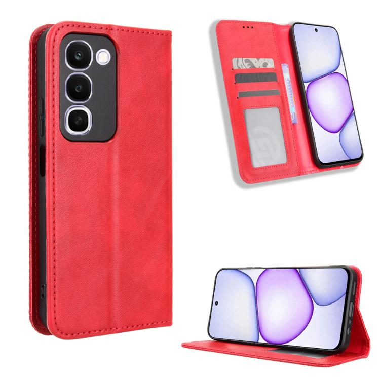 Magnetic Buckle Retro Texture Leather Phone Case, For Realme 16T 5G, For Realme C100i 4G / C100x 4G, For Realme C100 4G, For Realme C83 5G / P4 Lite 5G, For Realme P4 Power 5G, For Realme Note 80 4G, For Realme 16 5G, For Realme 16 Pro+ 5G             ...