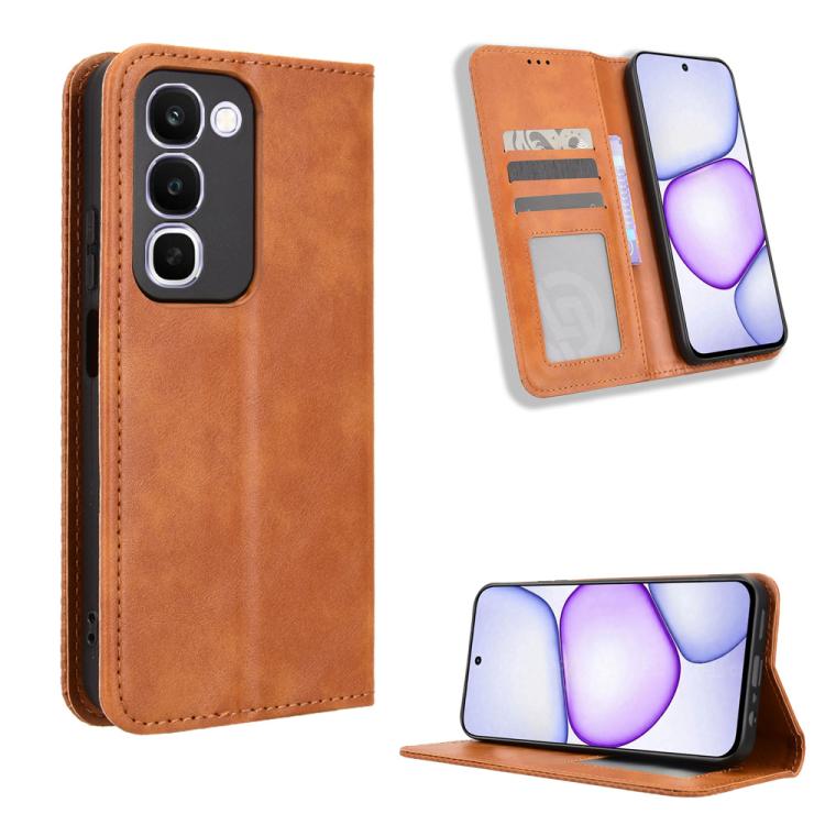 Magnetic Buckle Retro Texture Leather Phone Case, For Realme 16T 5G, For Realme C100i 4G / C100x 4G, For Realme C100 4G, For Realme C83 5G / P4 Lite 5G, For Realme P4 Power 5G, For Realme Note 80 4G, For Realme 16 5G, For Realme 16 Pro+ 5G             ...