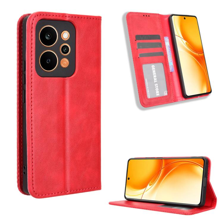 Magnetic Buckle Retro Texture Leather Phone Case, For Realme 16T 5G, For Realme C100i 4G / C100x 4G, For Realme C100 4G, For Realme C83 5G / P4 Lite 5G, For Realme P4 Power 5G, For Realme Note 80 4G, For Realme 16 5G, For Realme 16 Pro+ 5G             ...