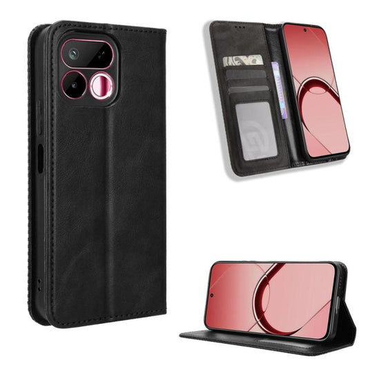 Magnetic Buckle Retro Texture Leather Phone Case, For Realme 16T 5G, For Realme C100i 4G / C100x 4G, For Realme C100 4G, For Realme C83 5G / P4 Lite 5G, For Realme P4 Power 5G, For Realme Note 80 4G, For Realme 16 5G, For Realme 16 Pro+ 5G
