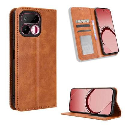 Magnetic Buckle Retro Texture Leather Phone Case, For Realme 16T 5G, For Realme C100i 4G / C100x 4G, For Realme C100 4G, For Realme C83 5G / P4 Lite 5G, For Realme P4 Power 5G, For Realme Note 80 4G, For Realme 16 5G, For Realme 16 Pro+ 5G             ...
