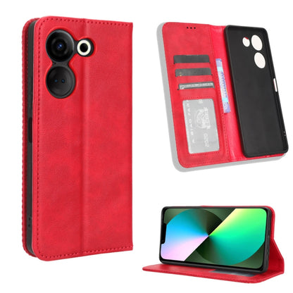 Magnetic Buckle Retro Texture Leather Phone Case, For Tecno Spark Go 1 / Pop 9 / Spark Go 2025, For Tecno Spark 30C 4G, For Tecno Spark 20 Pro 5G, For Tecno Camon 30 Premier 5G, For Tecno Pova 6 Neo 4G, For Tecno Pova 6 4G, For Tecno Camon 30 Pro 5G   ...