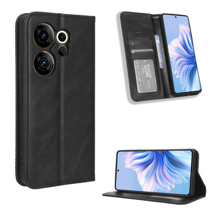 Magnetic Buckle Retro Texture Leather Phone Case, For Tecno Spark Go 1 / Pop 9 / Spark Go 2025, For Tecno Spark 30C 4G, For Tecno Spark 20 Pro 5G, For Tecno Camon 30 Premier 5G, For Tecno Pova 6 Neo 4G, For Tecno Pova 6 4G, For Tecno Camon 30 Pro 5G   ...
