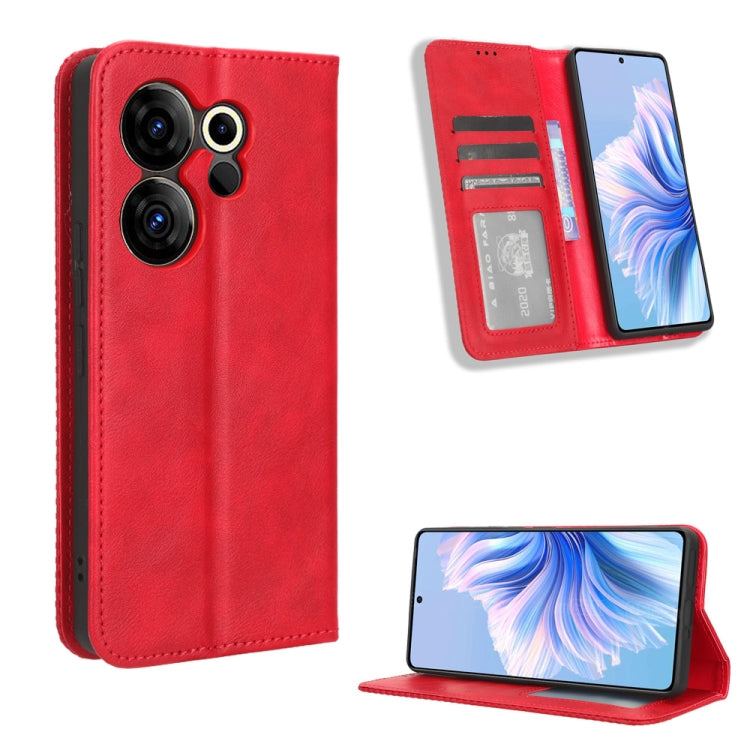 Magnetic Buckle Retro Texture Leather Phone Case, For Tecno Spark Go 1 / Pop 9 / Spark Go 2025, For Tecno Spark 30C 4G, For Tecno Spark 20 Pro 5G, For Tecno Camon 30 Premier 5G, For Tecno Pova 6 Neo 4G, For Tecno Pova 6 4G, For Tecno Camon 30 Pro 5G   ...