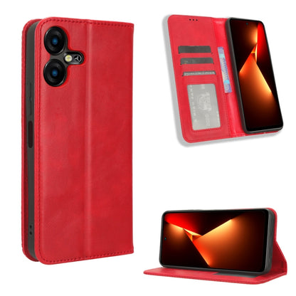 Magnetic Buckle Retro Texture Leather Phone Case, For Tecno Spark Go 1 / Pop 9 / Spark Go 2025, For Tecno Spark 30C 4G, For Tecno Spark 20 Pro 5G, For Tecno Camon 30 Premier 5G, For Tecno Pova 6 Neo 4G, For Tecno Pova 6 4G, For Tecno Camon 30 Pro 5G   ...