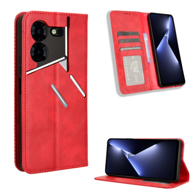 Magnetic Buckle Retro Texture Leather Phone Case, For Tecno Spark Go 1 / Pop 9 / Spark Go 2025, For Tecno Spark 30C 4G, For Tecno Spark 20 Pro 5G, For Tecno Camon 30 Premier 5G, For Tecno Pova 6 Neo 4G, For Tecno Pova 6 4G, For Tecno Camon 30 Pro 5G   ...