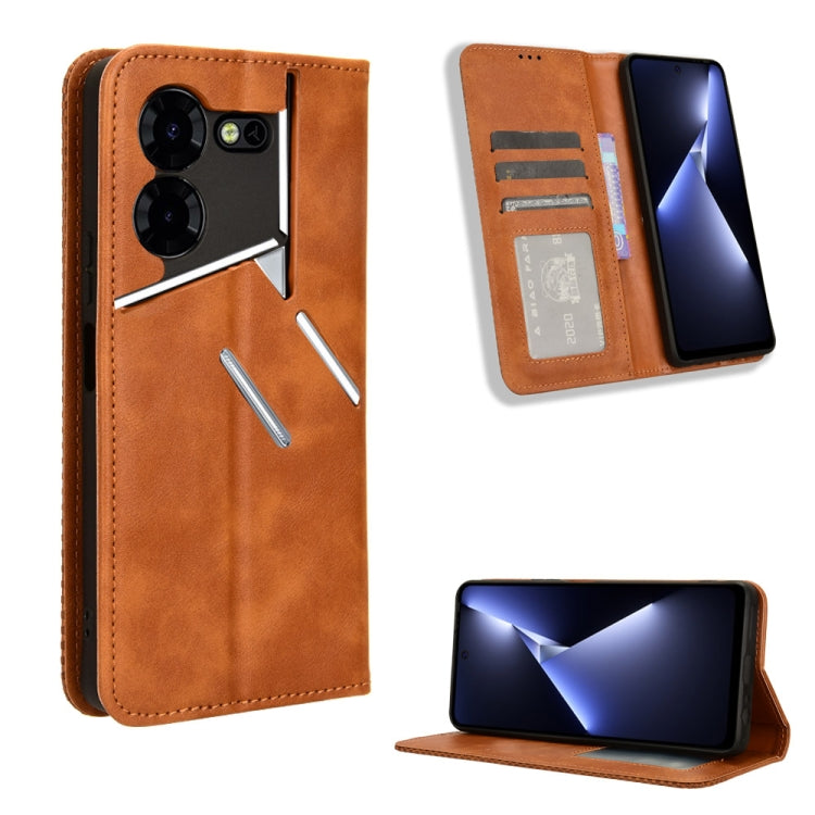 Magnetic Buckle Retro Texture Leather Phone Case, For Tecno Spark Go 1 / Pop 9 / Spark Go 2025, For Tecno Spark 30C 4G, For Tecno Spark 20 Pro 5G, For Tecno Camon 30 Premier 5G, For Tecno Pova 6 Neo 4G, For Tecno Pova 6 4G, For Tecno Camon 30 Pro 5G   ...