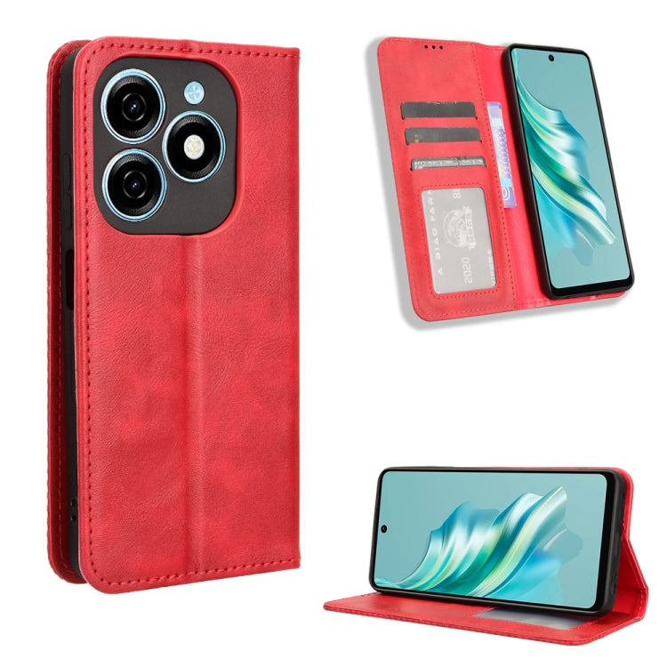 Magnetic Buckle Retro Texture Leather Phone Case, For Tecno Spark Go 1 / Pop 9 / Spark Go 2025, For Tecno Spark 30C 4G, For Tecno Spark 20 Pro 5G, For Tecno Camon 30 Premier 5G, For Tecno Pova 6 Neo 4G, For Tecno Pova 6 4G, For Tecno Camon 30 Pro 5G   ...