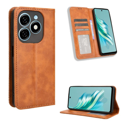 Magnetic Buckle Retro Texture Leather Phone Case, For Tecno Spark Go 1 / Pop 9 / Spark Go 2025, For Tecno Spark 30C 4G, For Tecno Spark 20 Pro 5G, For Tecno Camon 30 Premier 5G, For Tecno Pova 6 Neo 4G, For Tecno Pova 6 4G, For Tecno Camon 30 Pro 5G   ...