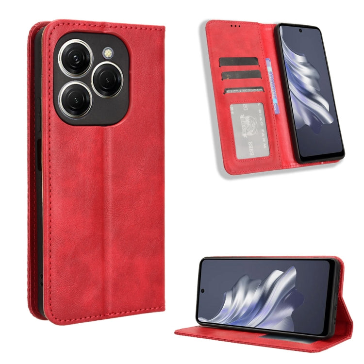 Magnetic Buckle Retro Texture Leather Phone Case, For Tecno Spark Go 1 / Pop 9 / Spark Go 2025, For Tecno Spark 30C 4G, For Tecno Spark 20 Pro 5G, For Tecno Camon 30 Premier 5G, For Tecno Pova 6 Neo 4G, For Tecno Pova 6 4G, For Tecno Camon 30 Pro 5G   ...