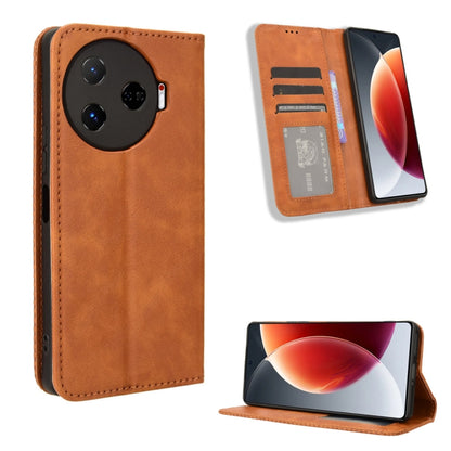 Magnetic Buckle Retro Texture Leather Phone Case, For Tecno Spark Go 1 / Pop 9 / Spark Go 2025, For Tecno Spark 30C 4G, For Tecno Spark 20 Pro 5G, For Tecno Camon 30 Premier 5G, For Tecno Pova 6 Neo 4G, For Tecno Pova 6 4G, For Tecno Camon 30 Pro 5G   ...