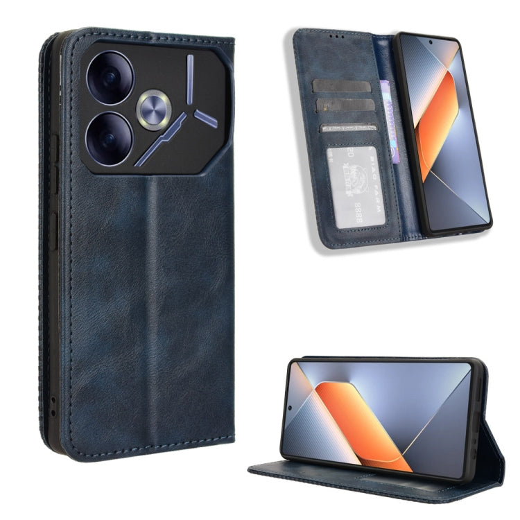 Magnetic Buckle Retro Texture Leather Phone Case, For Tecno Spark Go 1 / Pop 9 / Spark Go 2025, For Tecno Spark 30C 4G, For Tecno Spark 20 Pro 5G, For Tecno Camon 30 Premier 5G, For Tecno Pova 6 Neo 4G, For Tecno Pova 6 4G, For Tecno Camon 30 Pro 5G   ...