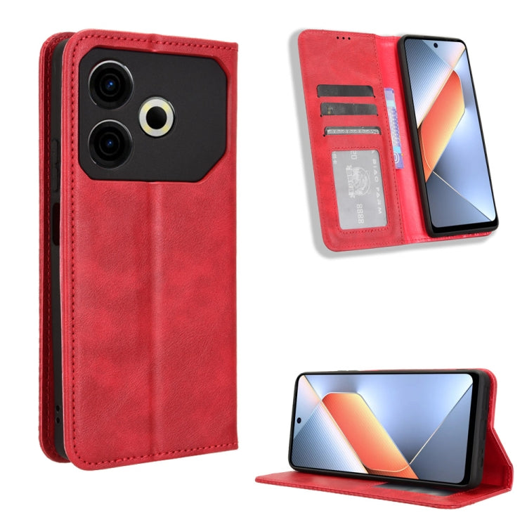 Magnetic Buckle Retro Texture Leather Phone Case, For Tecno Spark Go 1 / Pop 9 / Spark Go 2025, For Tecno Spark 30C 4G, For Tecno Spark 20 Pro 5G, For Tecno Camon 30 Premier 5G, For Tecno Pova 6 Neo 4G, For Tecno Pova 6 4G, For Tecno Camon 30 Pro 5G   ...