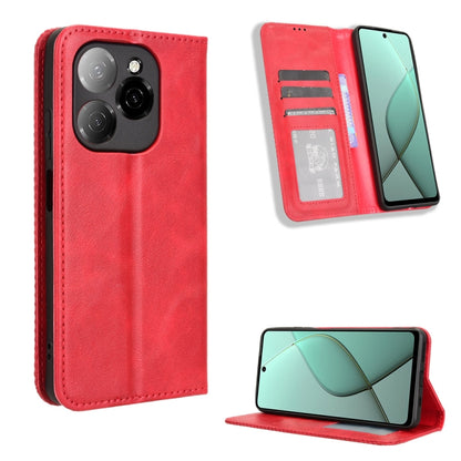 Magnetic Buckle Retro Texture Leather Phone Case, For Tecno Spark Go 1 / Pop 9 / Spark Go 2025, For Tecno Spark 30C 4G, For Tecno Spark 20 Pro 5G, For Tecno Camon 30 Premier 5G, For Tecno Pova 6 Neo 4G, For Tecno Pova 6 4G, For Tecno Camon 30 Pro 5G   ...